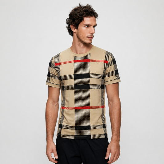 Men’s Plaid Pattern Short Sleeve Tee