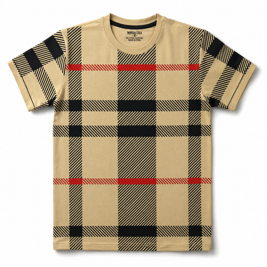 Men’s Plaid Pattern Short Sleeve Tee