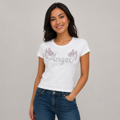 Women’s Angel Rhinestone Tee