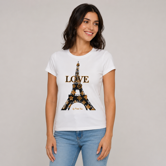 Women’s Paris Love Glitter Tee
