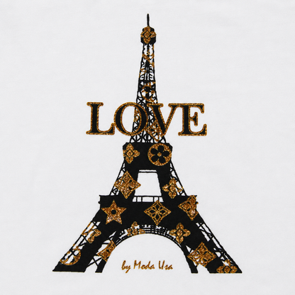 Women’s Paris Love Glitter Tee
