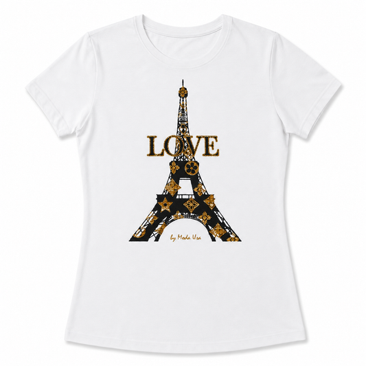 Women’s Paris Love Glitter Tee