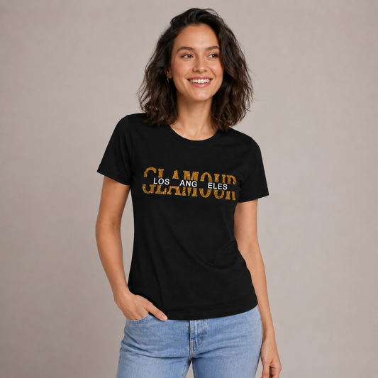 Women’s Glamour LA Glitter Tee